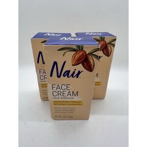 Nair Face Cream Hair Remover Sweet Almond Oil 2oz‎ Lot of 3 New Sealed